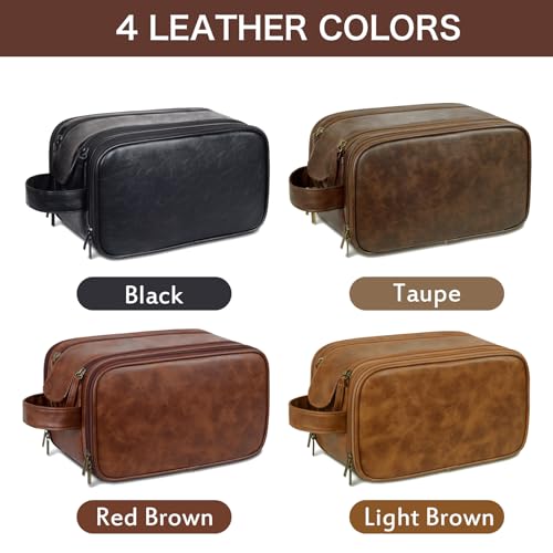 Gowelly Personalized Toiletry Bag for Men - Custom Travel Large Capacity Water-Resistant Leather Toiletry Bag - Personalized Gifts for Men Dad Husband Boyfriend - Groomsman Gifts for Wedding3