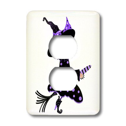 Cache de prise de courant Cutest Little Witch 2 protection murale design