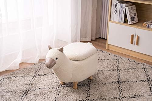Miniatura 8 de Home 2 Office Otomana de llama con almacenamiento para decoración de dormitorio, sala de juegos, guardería o sala de recreación, otomana suave con