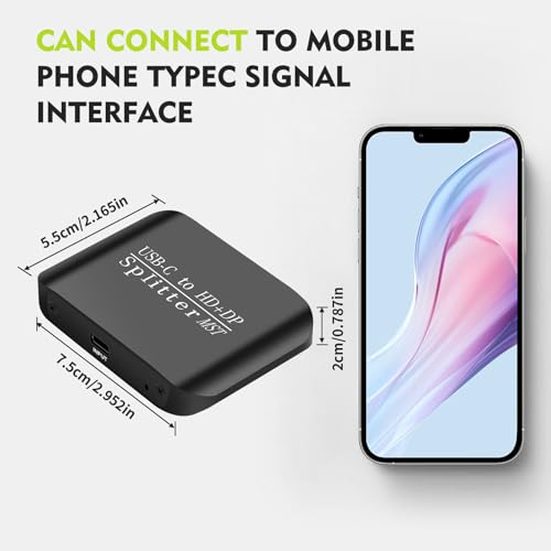 Adaptador de monitor doble para portátil con salida de vídeo simultánea y doble puerto 5