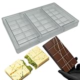 Goldbaking Polycarbonate Mold For Dubai Chocolates Making 3-Cavities Deep Filled Break Apart Chocolate Bar Molds for Dubai Bars Candy Energy Bar Maker Candy Mould