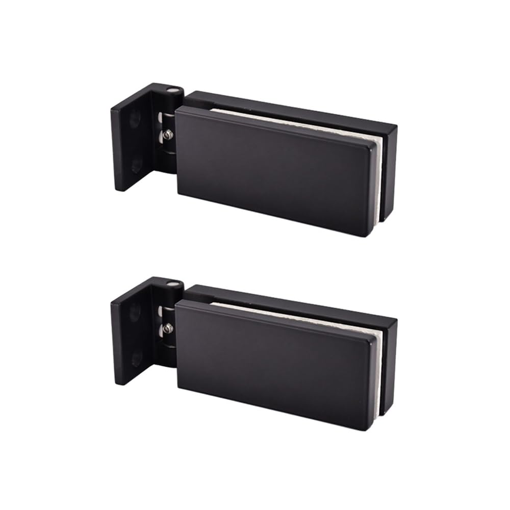 tooloflife Frameless Shower Door Hinges, Glass-to-Glass Mount Shower Door Hinges for 6-12 mm Stainless Steel Bathroom Door Hinge (2PCS 90 Degree Matte Black) — image 1