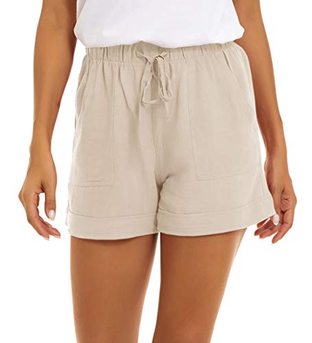 CNFUFEN Summer Lounge Shorts for Women Fashion Linen Wide Leg Flowy Comfy Pants2