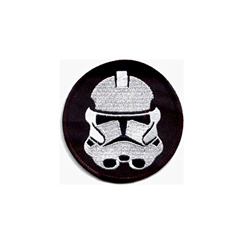Star Wars - Round Black & White Stormtrooper Emblem Logo - Embroidered Iron On or Sew On Patch
