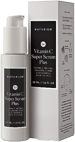 Vitamin C Super Serum Plus, Smoothing Face Care, plus Retinol, Hyaluronic Acid, Niacinamide & Salicylic Acid, 1 oz
