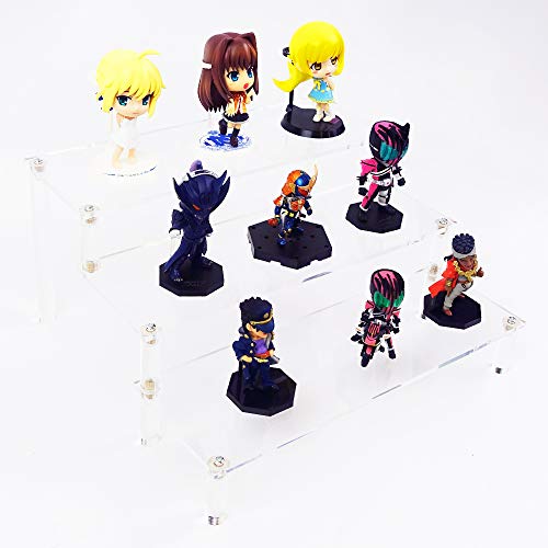 ING STYLE 大きいフィギュアも飾れる！ フィギュア ディスプレイ ステージ 3段 ひな壇 (クリア)の商品画像（Amazon）