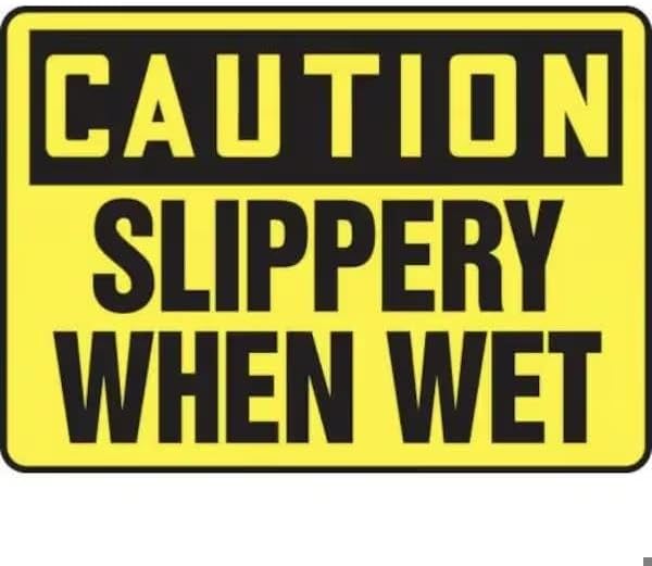 OSHA CAUTION Safety Sign SLIPPERY, Mfr: MSTF642XP-A