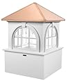 Good Directions 4226SW Smithsonian Arlington Vinyl Cupola, 26" Square x 37" H, Polished Copper/White