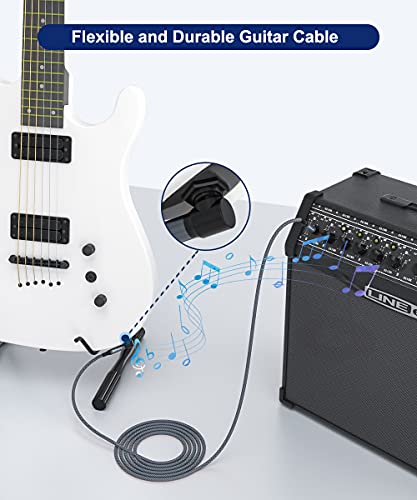 1/4 Inch Trs Instrument Cable (10Ft 2Pack),Akoada Right Angle 6.35Mm Male Jack Stereo Audio Interconnect Cord,Compatible For Bass,Keyboard,Mixer,Amplifier,Amp,Ect #TOP5