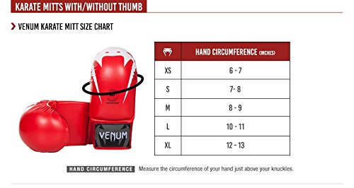 Venum Karate Mitts Without Thumb Protection, Medium, Red #TOP1