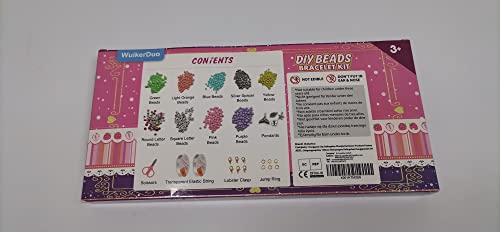 WuikerDuo Conjunto de contas DIY, contas de letras para crianças, joias, pulseiras, colares, kit de