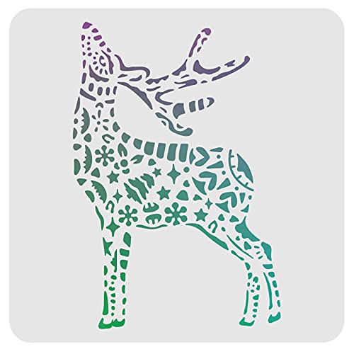 FINGERINSPIRE Stencil di Cervo di Natale 30x30 cm