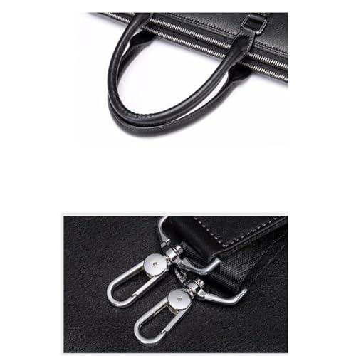 Maletín de cuero negro ejecutivo y elegante estilo mensajero 5