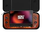 CRKD Nitro Deck Crystal Collection com maleta de transporte - Deck portátil profissional com Zero Stick Drift compatível com Nintendo Switch e Switch OLED (Orange Zest)