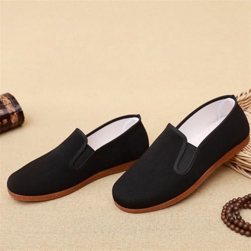 Old Beijing Cloth Shoes Chinese Style Kung Fu Shoes Easy to Wear and Take Off Martial Arts Shoes Tai Chi Wing Chun Shoes Men's Black Cloth Shoes2