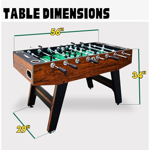 Freetime Fun Foosball Table 56\" Pro Tournament Premium Table for Game Room, Easy Assembly Soccer Foosball Table Durable & Stylish with Quick Spin Handles