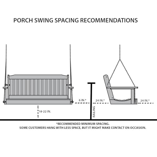 Image of Amish Heavy Duty 800 Lb Mission Treated Porch Swing with Hanging Chains (5 Foot, Oak Stain)