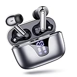 Nequga Wireless Earbuds Bluetooth Headphones, 50H Playtime Ear Buds with Mic, LED Digital Display Charging Case, IPX7 Waterproof, Deep Bass Stereo, in-Ear Earphone for iPhone Andriod Phone