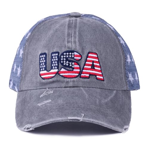 250 Anniversary USA Hat,4th of July Decorations Patriotic Theme Athletic Accessories Cowboy Fashion Baseball Cap We The People Hat,Golf Casual Party Supplies Independence Day Cap Gray One Size