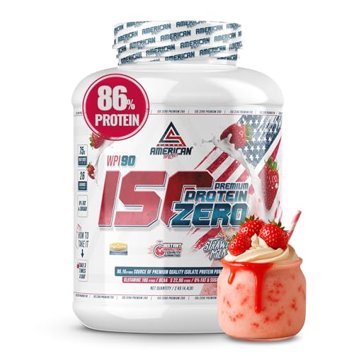 AS American Suplement | Proteina Isolada Zero 2 kg | 0% Azúcares y 0% Grasa | Proteinas para masa muscular | Proteina en polvo | Recuperador Muscular... (2 kg (Paquete de 1), Fresa)