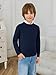 Haloumoning Boys Sweater Kids Casual Crewneck Long Sleeve Pullover Tops Fall Fashion Clothes 5-14 Years Navy Blue