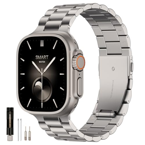 Bracelet Titane pour Apple Watch 46mm 49mm, élégance en acier inoxydable