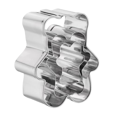 sourcing map 3Pcs Bear Cookie Cutters Set Assorted Sizes Stainless Steel Holiday Cookie Cutters Biscuit Mould for Pastry Fondant Cake Cookie Cheese Gifts