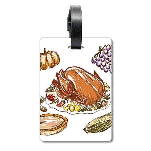 Étiquette de valise raisin dinde anti-perte avec sangle robuste