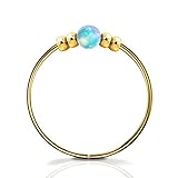 Thin 14k Gold Filled Tiny Opal Nose piercing Hoop - 2 mm Light Blue Opal piercing Nose Hoop - 24 gauge very Thin Nose Hoop Tiny Piercings Nose Rings hoop - Opal nose rings
