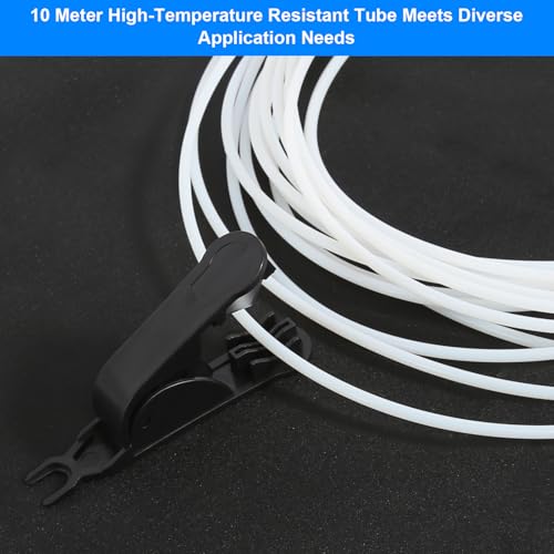 10 Meter PTFE Schlauch 4mm x 2,5mm PTFE Tube Teflonschlauch mit Cutter und PC4-M6 Schnellkupplung 3D Drucker Schlauch Kompatibel mit 1,75 mm Filament & Creality K1/K1 Max/Ender 3 V3