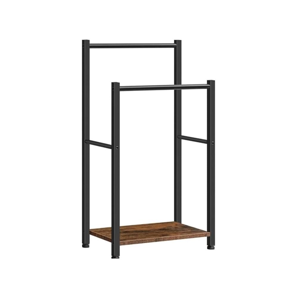 Porte-serviettes autoportant en fer et bois pour salle de bain et salon