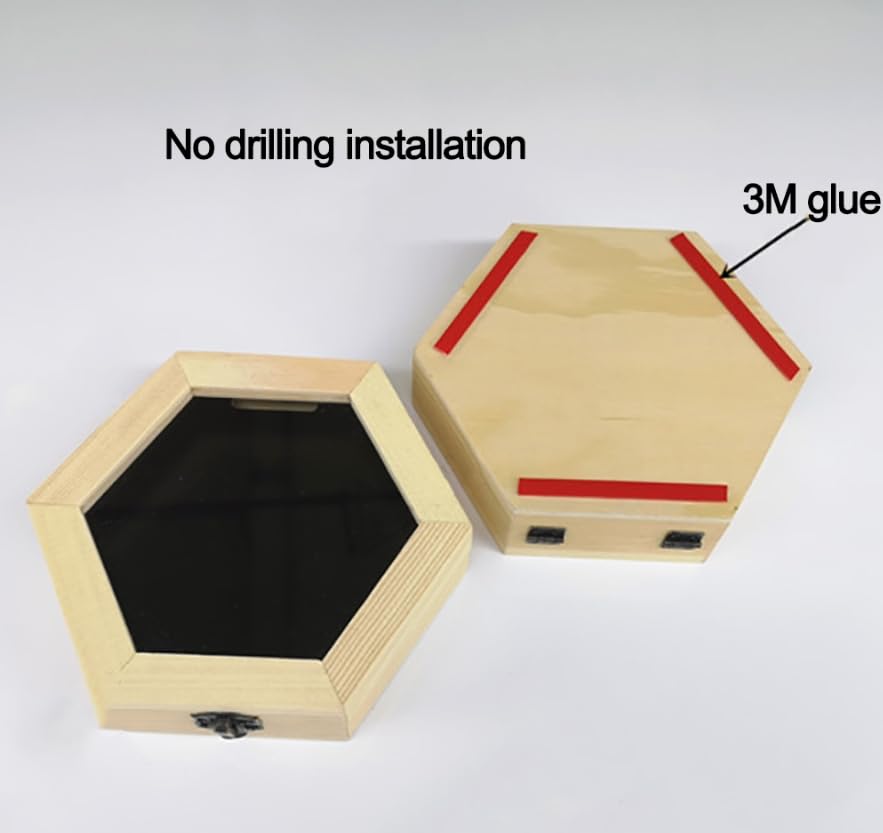 Luminexia Marco de exhibición de Medalla Hexagonal,Caja de Sombra para medallas,Caja de exhibición de suspensión de Medalla,Caja de Almacenamiento de Medalla de combinación de Panal