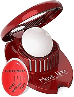 Mevis Line Egg Slicer with Perfect Boilled Egg Timer, Also Used For Strawberries
