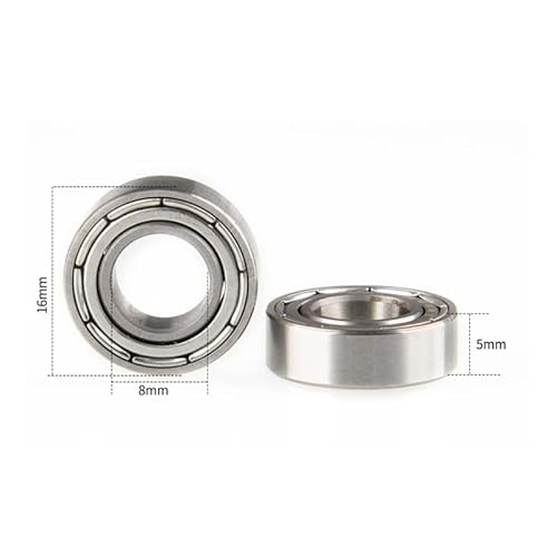 NOVOCE Rolamentos 10 peças 8 x 16 x 5 mm S688ZZ Rolamento de esferas de aço inoxidável para pequenos