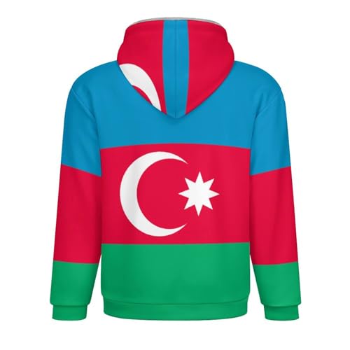 Sudadera con capucha para hombre con cremallera y bandera de Azerbaiyán 4