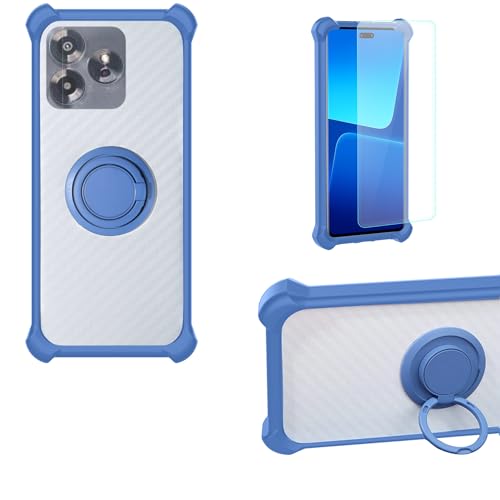 jioeuinly Case Compatible for Umidigi G7 Phone Case Cover PC backplane + Silicone Soft Frame Cover [360 Metal Ring, Magnetic Car Mount] CSKB-LAN