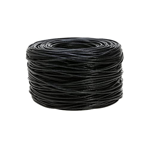 1000Ft Cat5E Black Solid 24Awg Cable Utp Cat5 Bulk Network Wire (Unshielded (Utp), Black) #TOP4