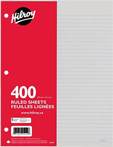 Hilroy Refill Paper, 8-3/8" x 10-7/8", 400 Sheets, White (05240) | College Ruled, 3-Hole Punched - View 3