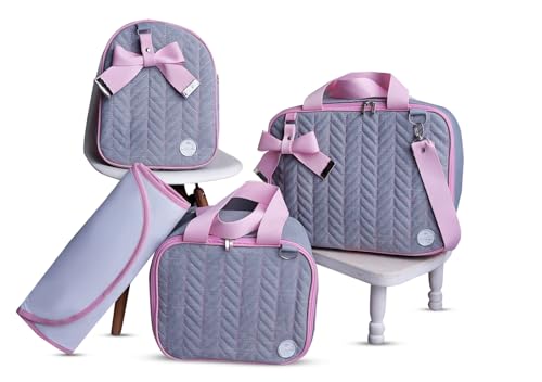 Kit de Bolsa Mala Maternidade 4 Peças Jeans (ROSA) Kit de Bolsa Mala Maternidade 4 Peças Jeans (ROSA)