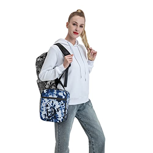 Blue Tie Dye Lunch Bags For Men Women Boys Girls Reusable Tote Lunch Bags For Office Work School Picnic Camping Thermal Insulation And Cold Preservation #TOP6