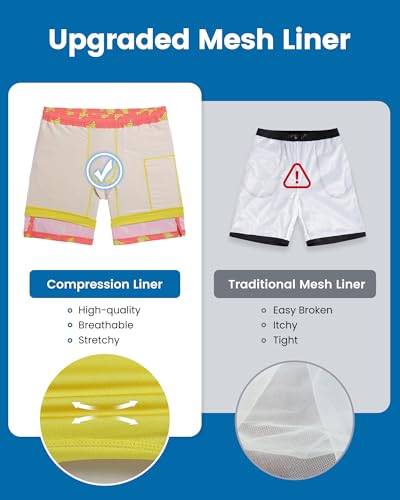Image of maamgic Mens Swim Trunks with Compression Liner 7 Inch Inseam Mens Bathing Suit Quick Dry Swimming Trunks Swimsuit