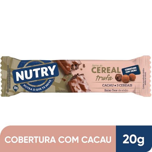 Nutry Barra De Cereais Trufa 22G - Com 3 Cereais E Cobertura Com Cacau