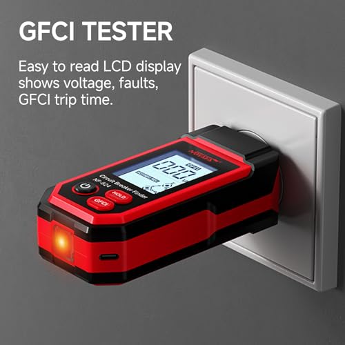 NOYAFA NF-824 Rechargeable Circuit Breaker Finder with LCD Display & GFCI Outlet Tester, 90-230V AC Circuit Breaker Finder Tool, NCV Electrical Circuit Tracer, Adjustable Sensitivity, Flashlight - Thumbnail 5