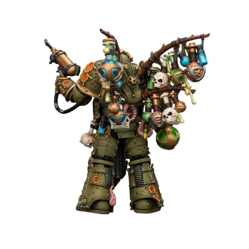 Image of JOYTOY Warhammer The Horus Heresy 1 /18 Action Figures Death Guard Biologus Putrifier with Injector Pistol and Hyper Blight Grenade Model Birthday Gifts JT03981