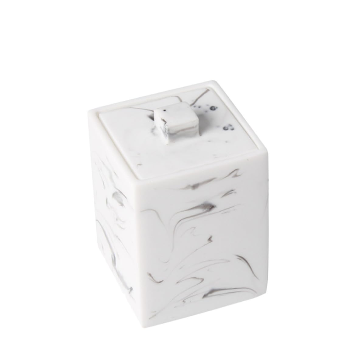 Boîte de rangement en résine blanc effet marbre style moderne et élégant