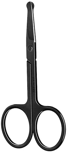Sicherheitsschere, Premium-Maniküre-Schere, abgerundete Spitze, vielseitig einsetzbar, Herren-Serie, Haarentfernungswerkzeug, hochpräzise Klinge, trockene Haut, Nasenhaar 8.9 cm Cover