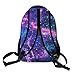 KAFFUL Blue Purple Galaxy Backpack Kids Space Universe Galaxy Backpack for Boys and Girls, Starry Stars Nebula Backpack for Elementary Kids, Children Travel Laptop Backpack, 16.5 Inch