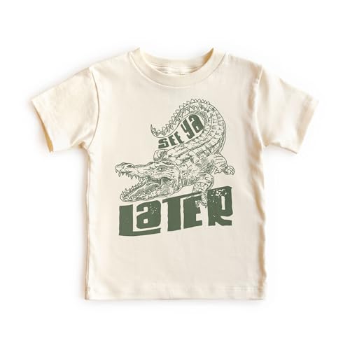 See Ya Later Gator Kids Shirt - Funny Alligator Lover Saying Animal Outfit - Natural Toddler & Youth Graphic Tee