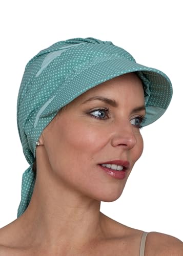 Deresina Headwear Écharpe visière, couvre-chef chimio pour l'été, couvre-tête complet, antidérapant, menthe, taille unique