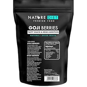 Nature Diet – Goji Beeren 1000 g | Getrocknete Beeren | Gesunder Snack